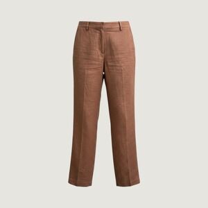Merona Womens Brown 100% Linen Straight Leg Lined Dress Pants Size 8